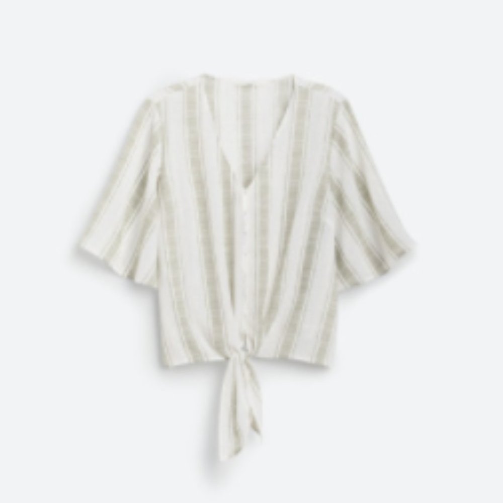 LUSH Krisantha Tie Front Blouse